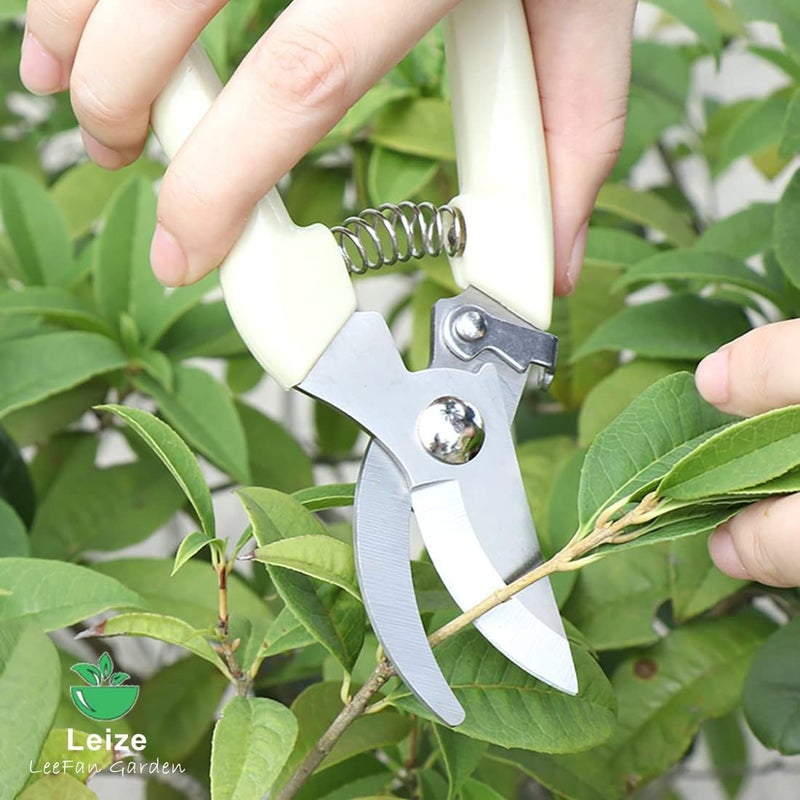 Leize Flower Scissors Set, 2 Pack Premium Thickened Stainless Steel Floral Shears, Strong Pruner for Flowers, Branches and Leaves, Upgrade - Image 3